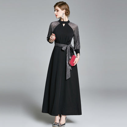 Elegant Office Lady Black Long Dresses