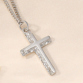 Irregular Cross Design Sterling Silver Necklace for Women