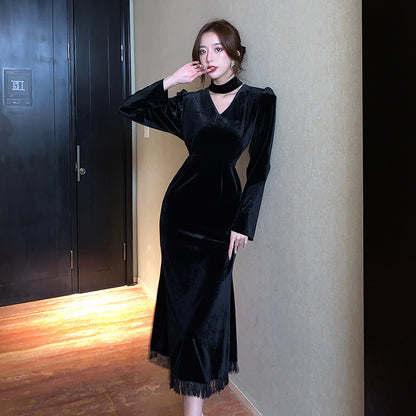 Luxury Velvet Long Mermaid Dresses for Party