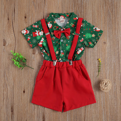 Foraml Merry Christmas Bowknot Boys Shirts and Pants