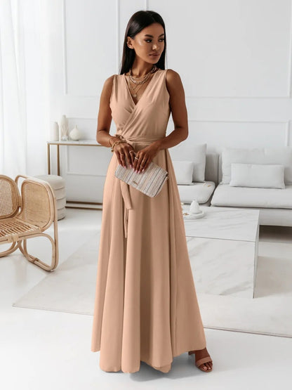 Simple Design V Neck Long Evening Party Dresses