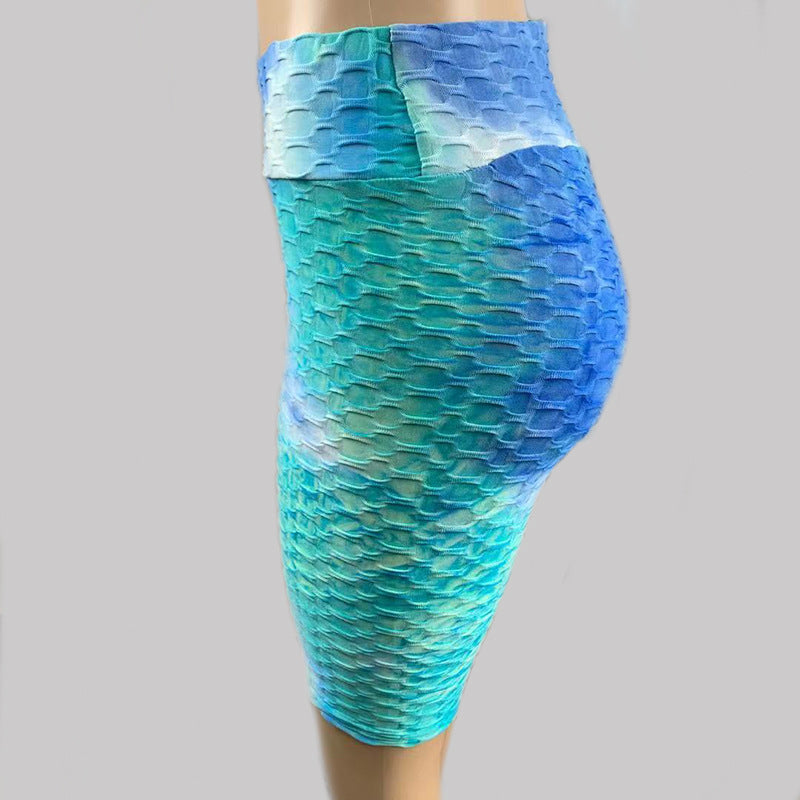 Women Dyed Sports Yoga Five Cents Pants