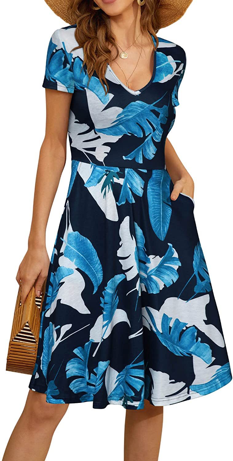 Casual Summer Sunflower Print Daily Women Sun Dresses