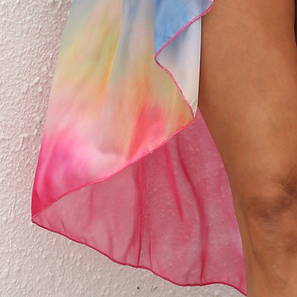 Casual Dyed Irregular Summer Beach Cover Ups