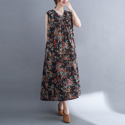 Casual Summer Linen Plus Sizes Sleeveless Dresses