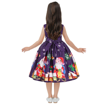 Merry Christmas Butterfly Kids Party Dresses