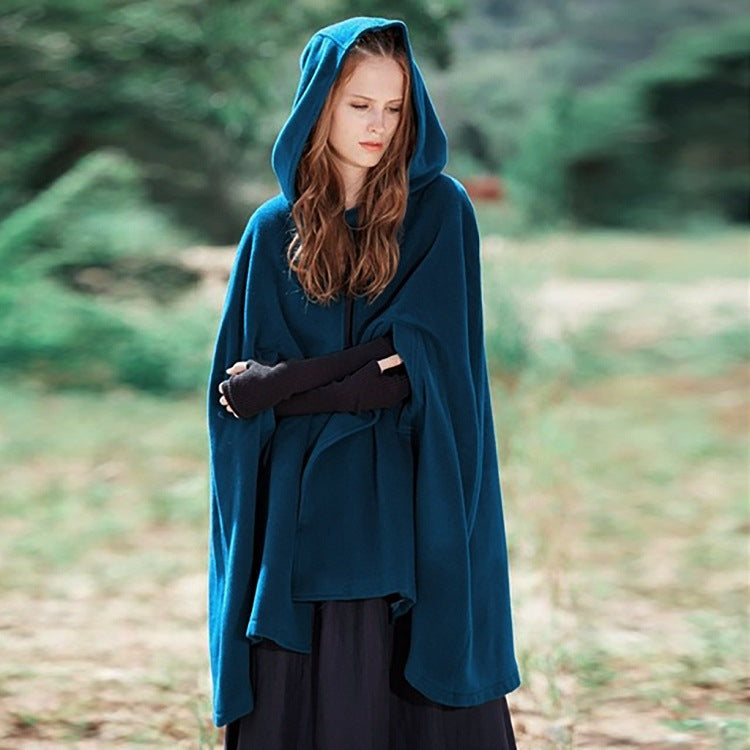 Women Loose Hoodies Cape Tops