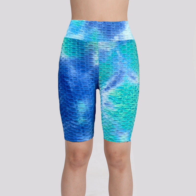 Women Dyed Sports Yoga Five Cents Pants