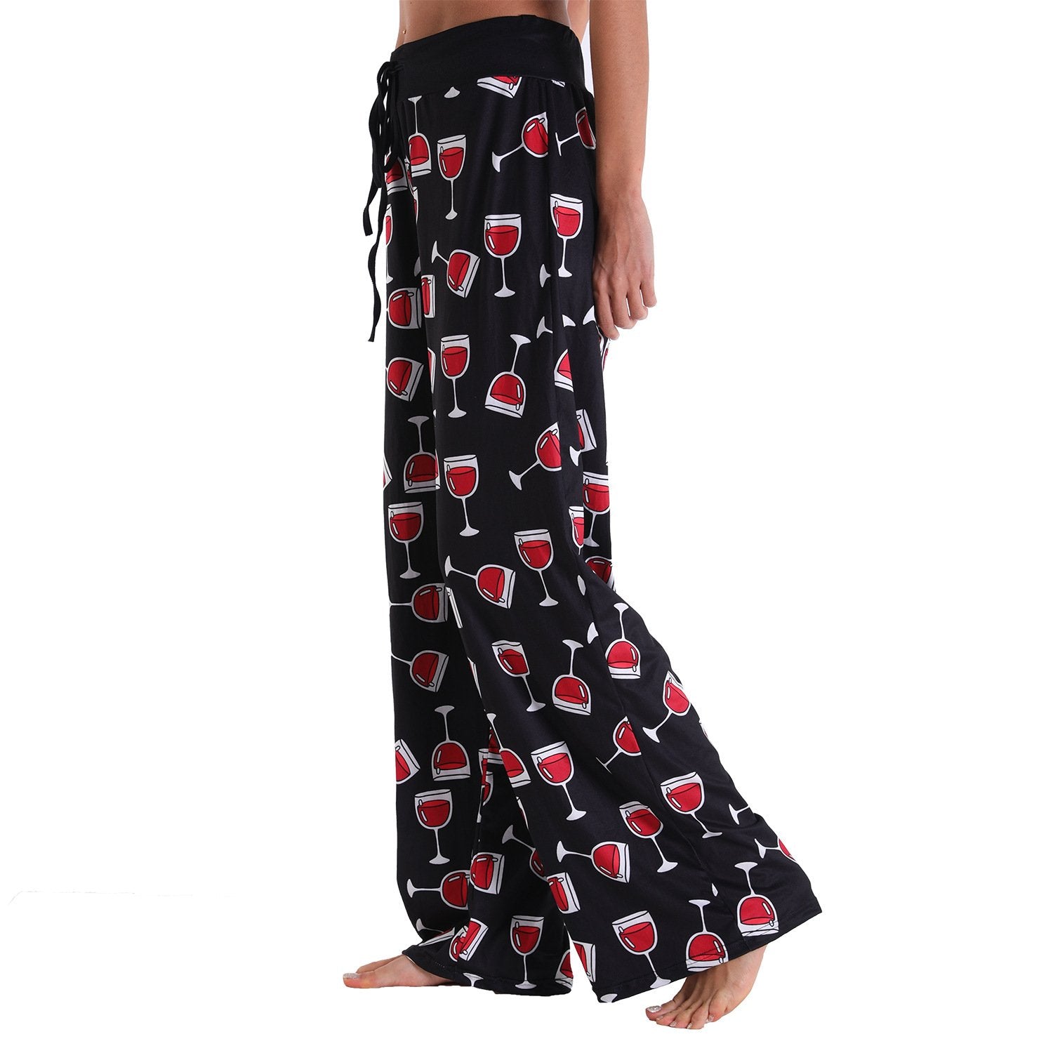 Casual Floral Print Women High Waist Trousers for Homewear