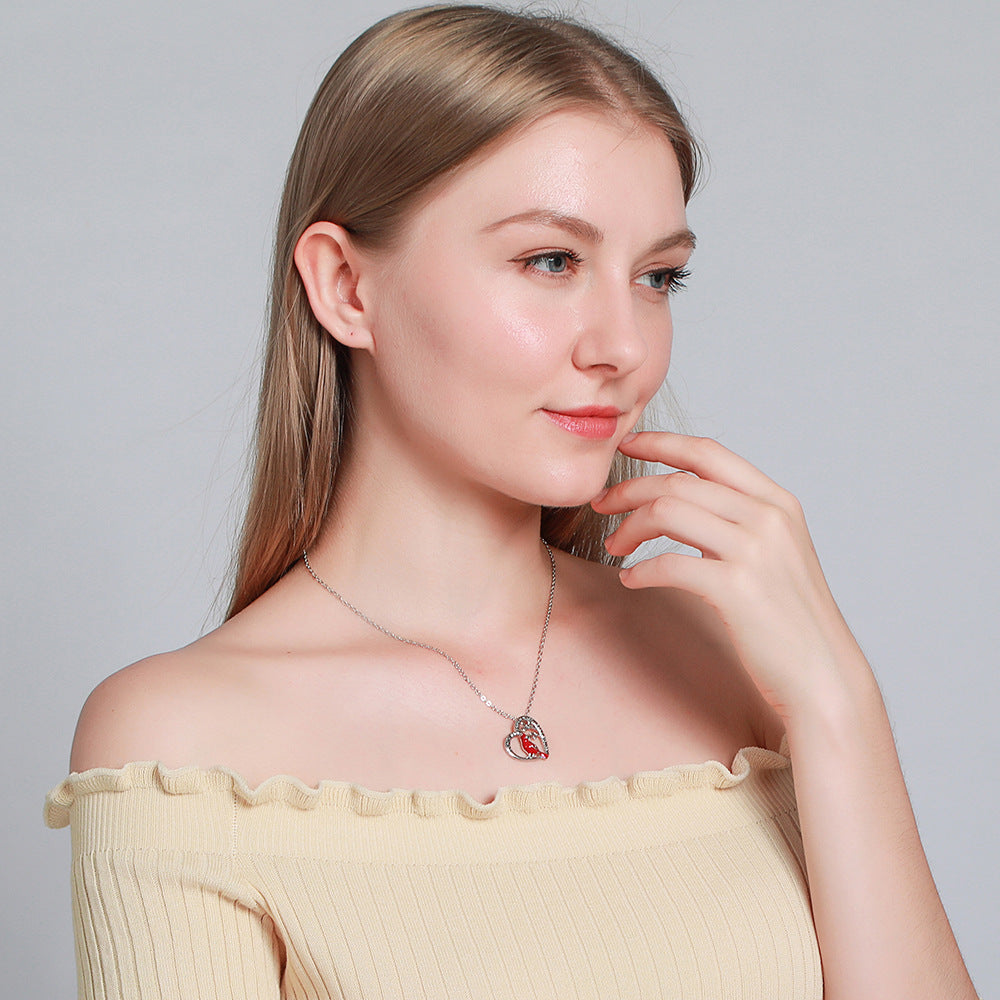 Lovely Red Birds Designed  Necklace for Women
