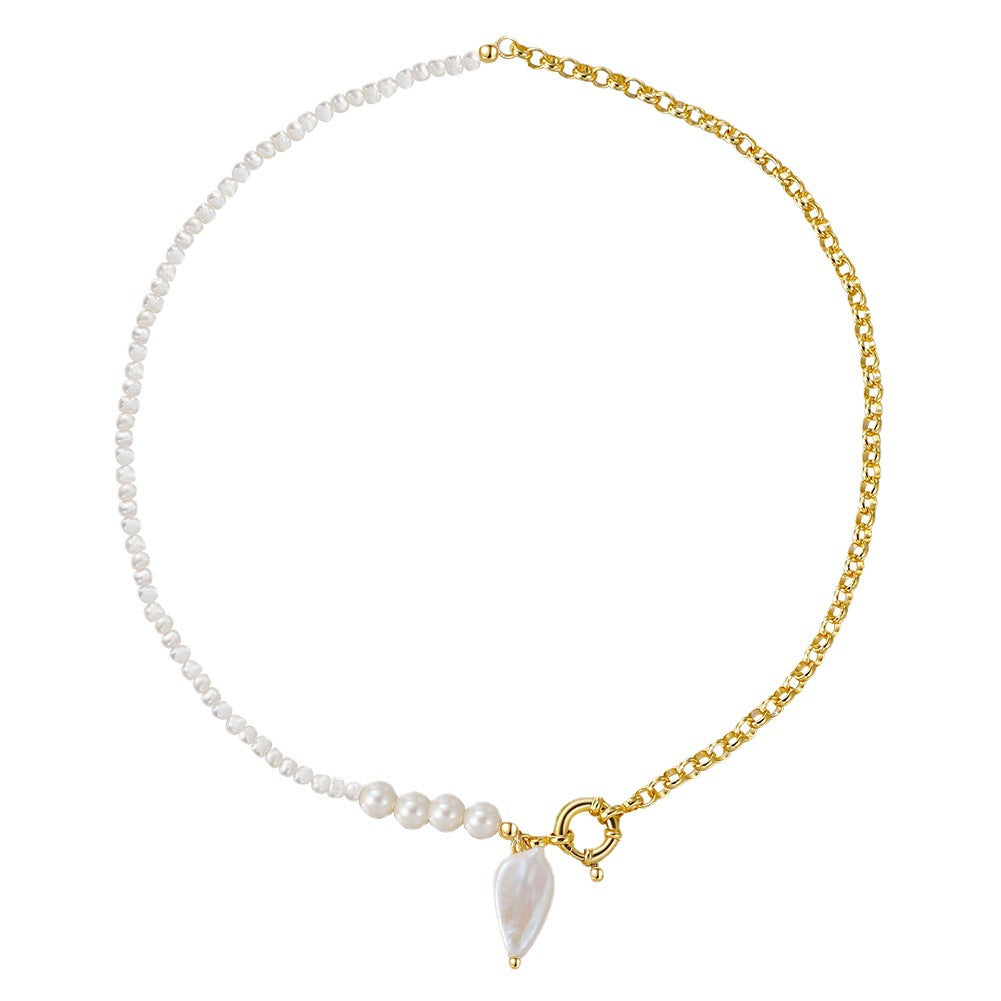 Gold Plated Sterling Sliver Fresh Water Pearl Designed Necklaces