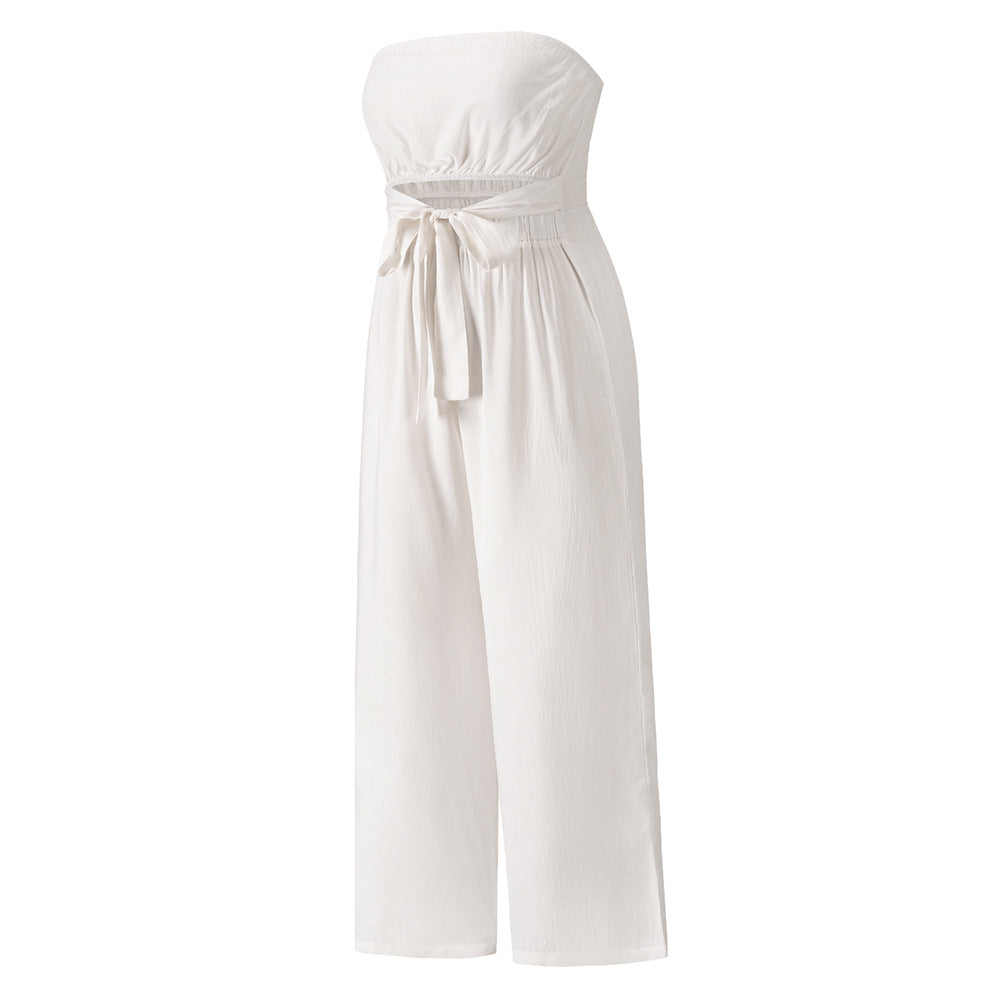 Summer Casual Strapless Backless Women Jumpsuits