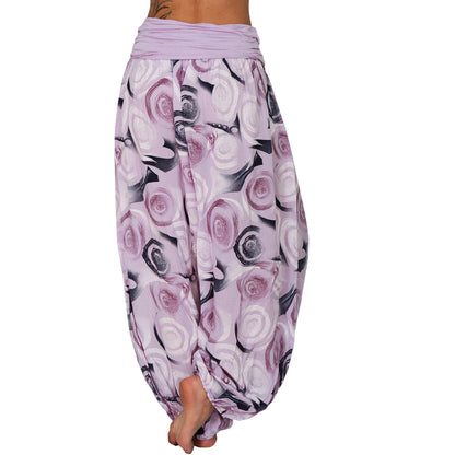Casual Floral Print Women Harem Pants