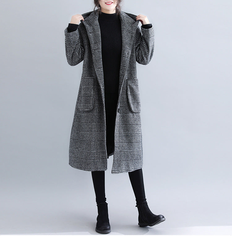 Casual Woolen Plus Sizes Women Overcoats