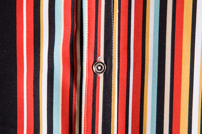 Red Striped Summer Casual Men's Short Sleeve Shirts