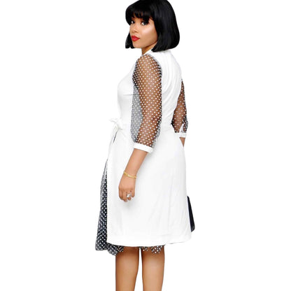 Fashion Dot Print Plus Sizes Women Dresses