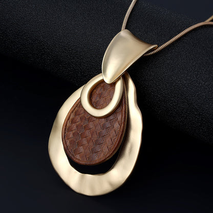 Vintage Wooden Long Sweater Chains for Women