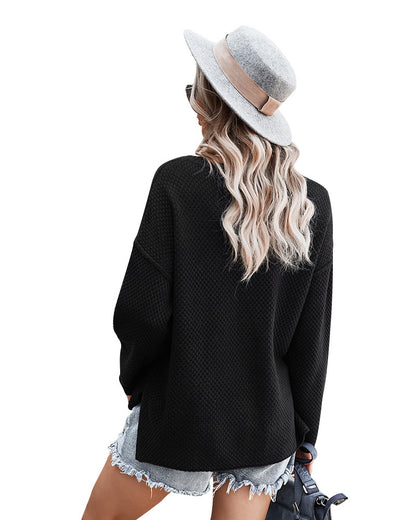 Women Knitting Pullover Sweaters