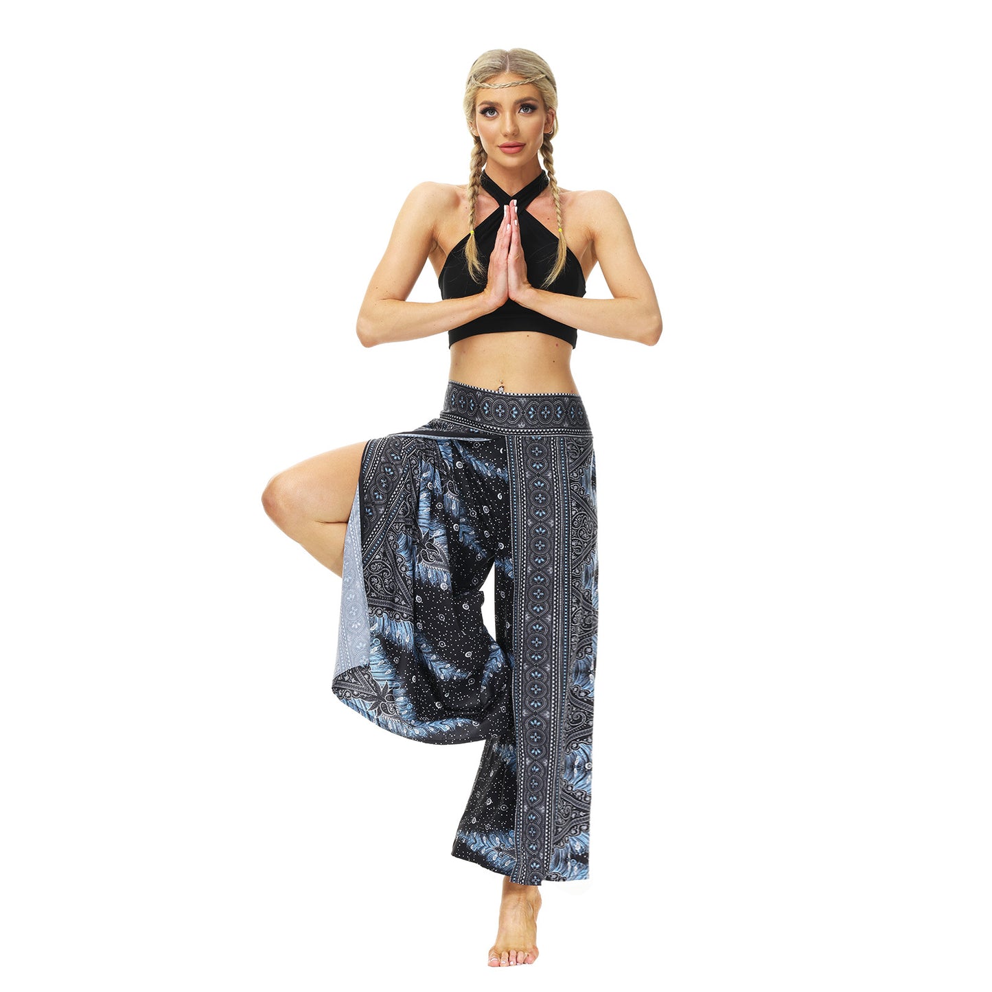 Casual Floral Print Women Yoga Loose Pants