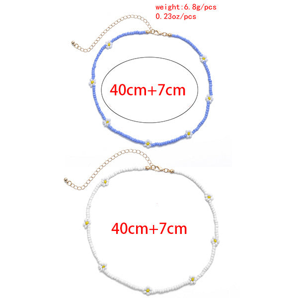 Handmade Colorful Beads String Daisy Design Necklaces for Women