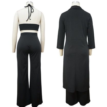Sexy Top & Wide Legs Pants 3pcs Sets for Women