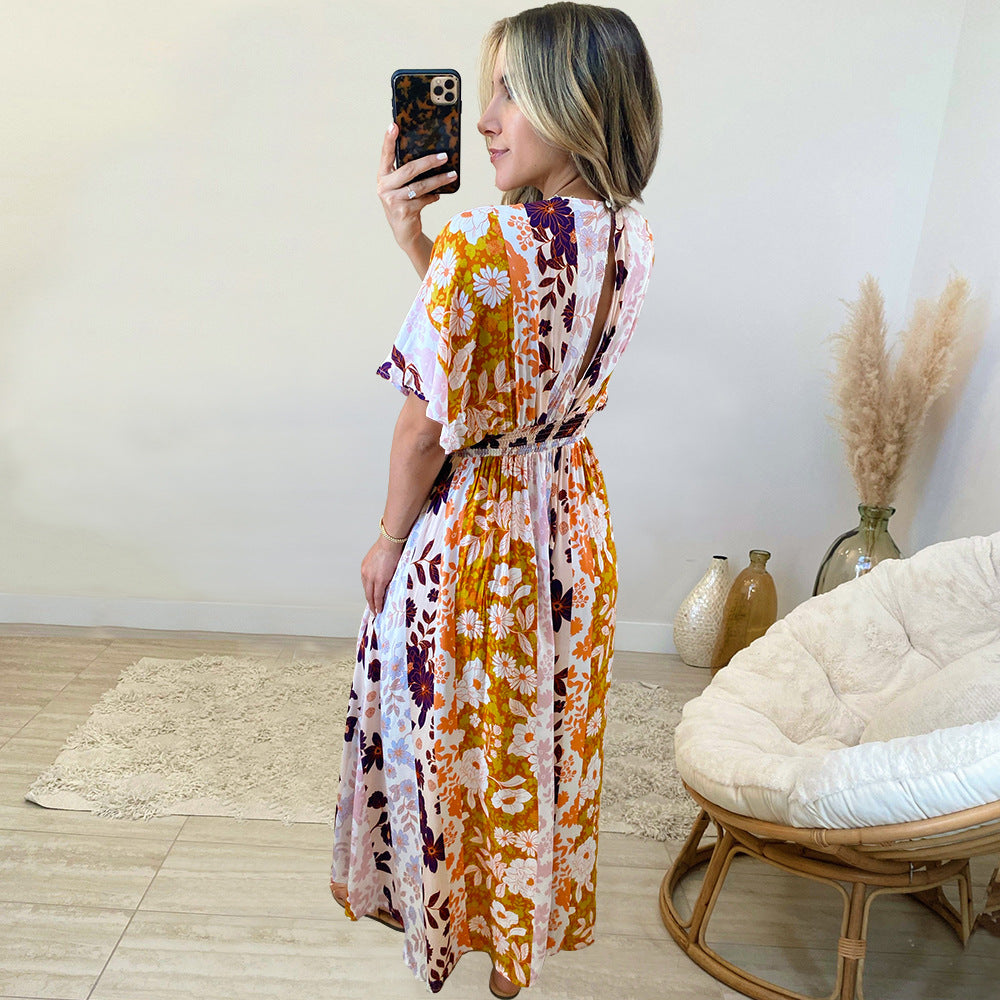 Summer Casual Bat Sleeves Beach Long Dresses