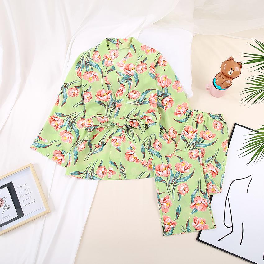 Casual Women Satin Long Sleeves Fall Pajamas for Women