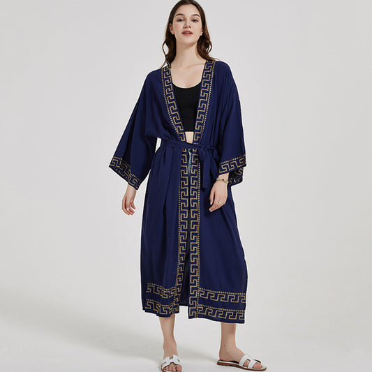 Navy Blue Summer Holiday Beach Bikini Cover Ups