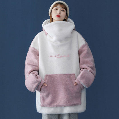 Warm Shark Fleece Plus Sizes Hoodies Top