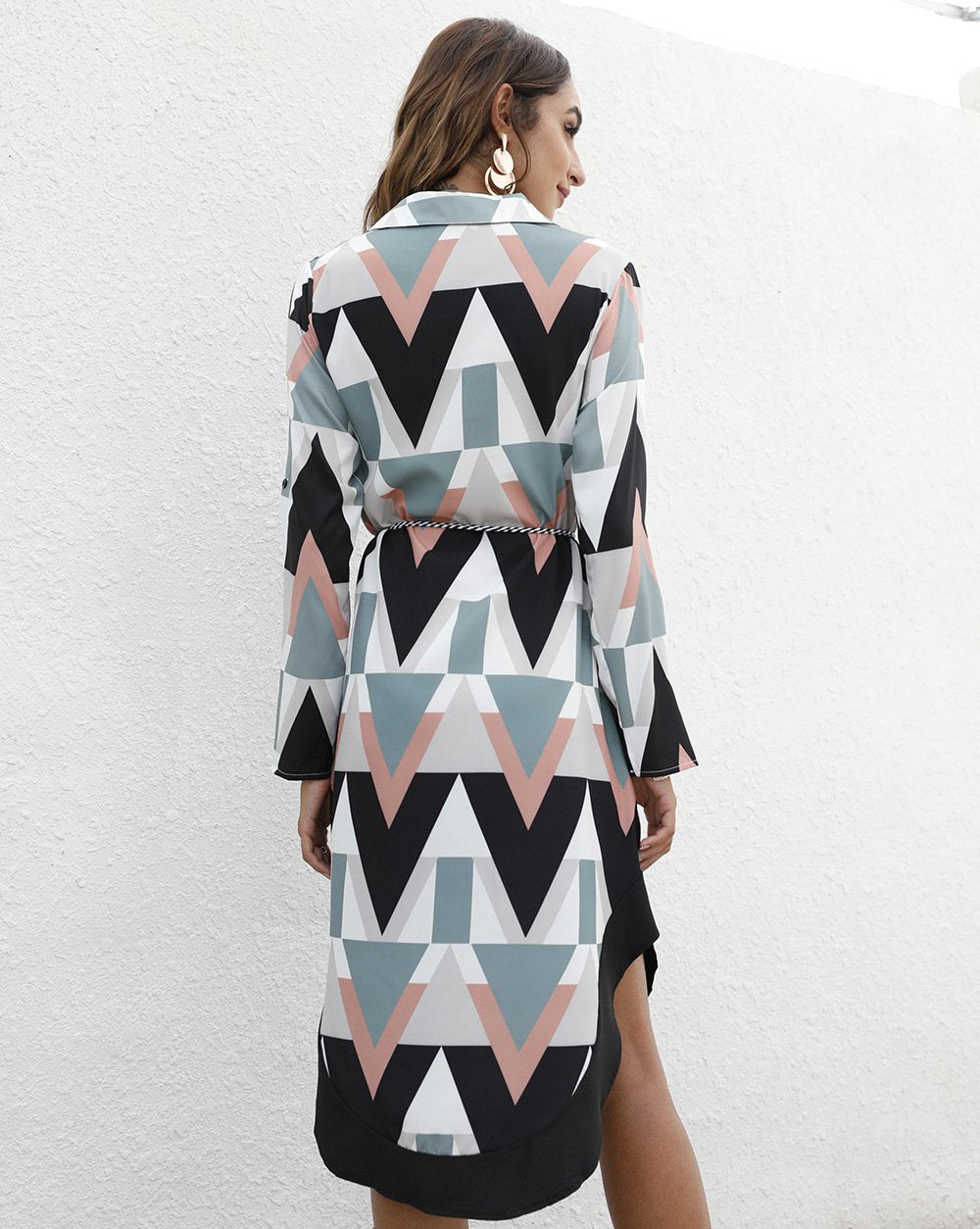 Leisure Long Sleeves Women Short Fall Shirt Dresses-STYLEGOING