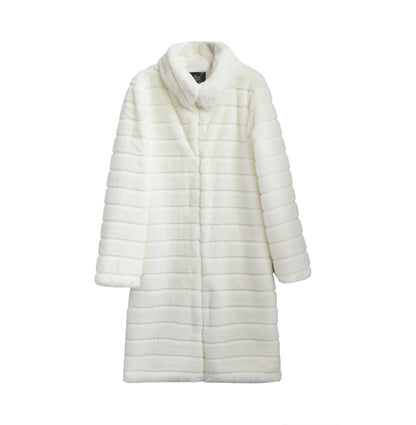 Fashion Artificial Fur Winter Long Overcoats for Women
