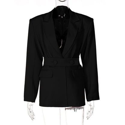 Classy Turnover Collar Blazer for Women
