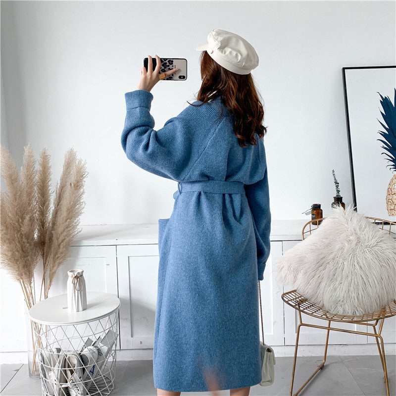 Women Romper Style Knitted Woolen Cardigan Overcoat