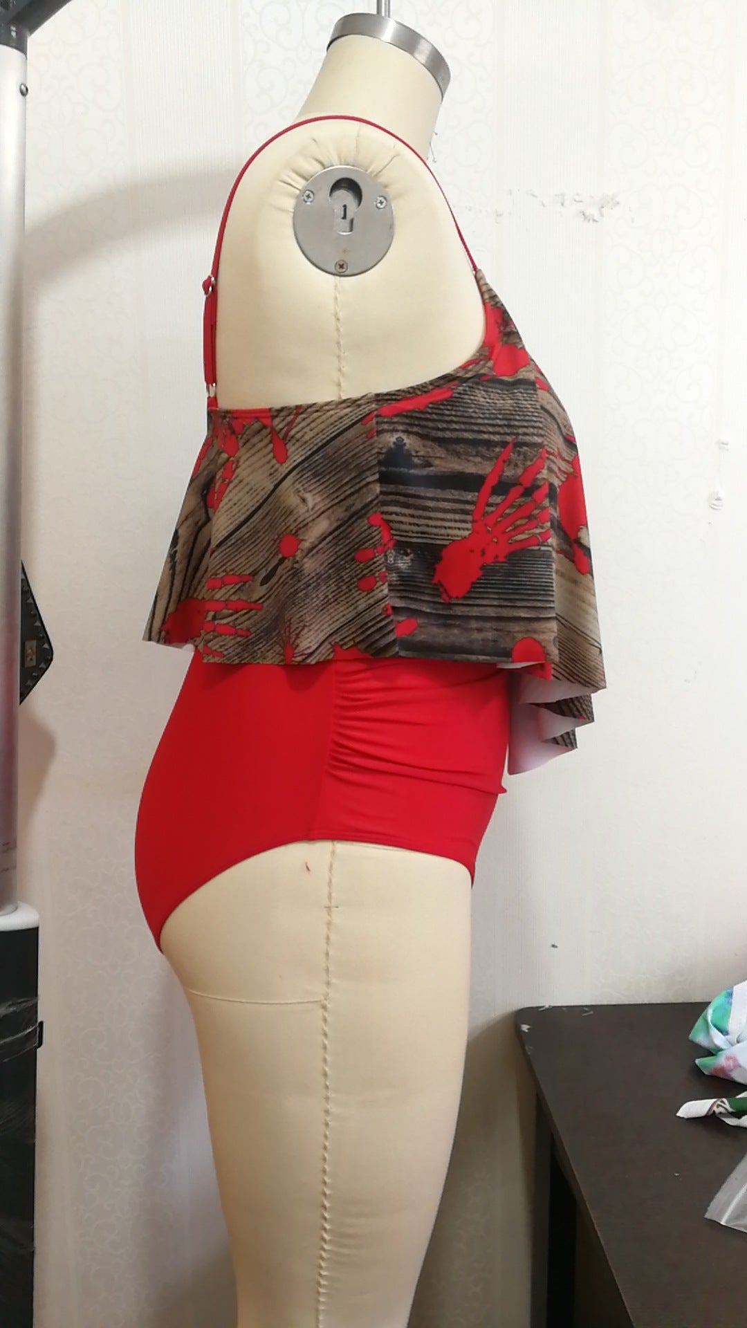 Red Ruffled Red Two Pieces Plus Sizes Summer Swimsuits