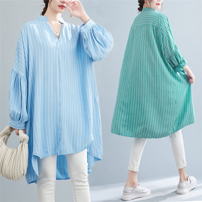 Designed Striped Long Shirts Dresses for Women