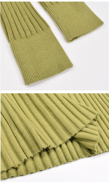 Sexy V Neck Knitted Bodycon Long Dresses