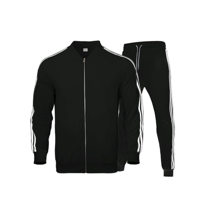 Fall Zipper Casual Men Cardigan Running Suits-STYLEGOING
