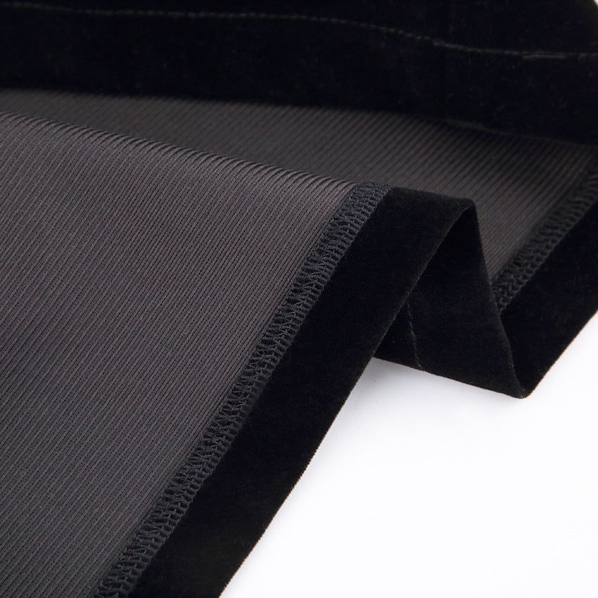 Women Puff Sleeves Black Fall Short Dresses