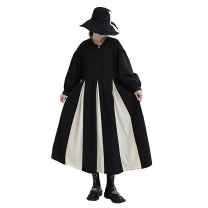 Women Black&white Fall Long Cozy Dresses