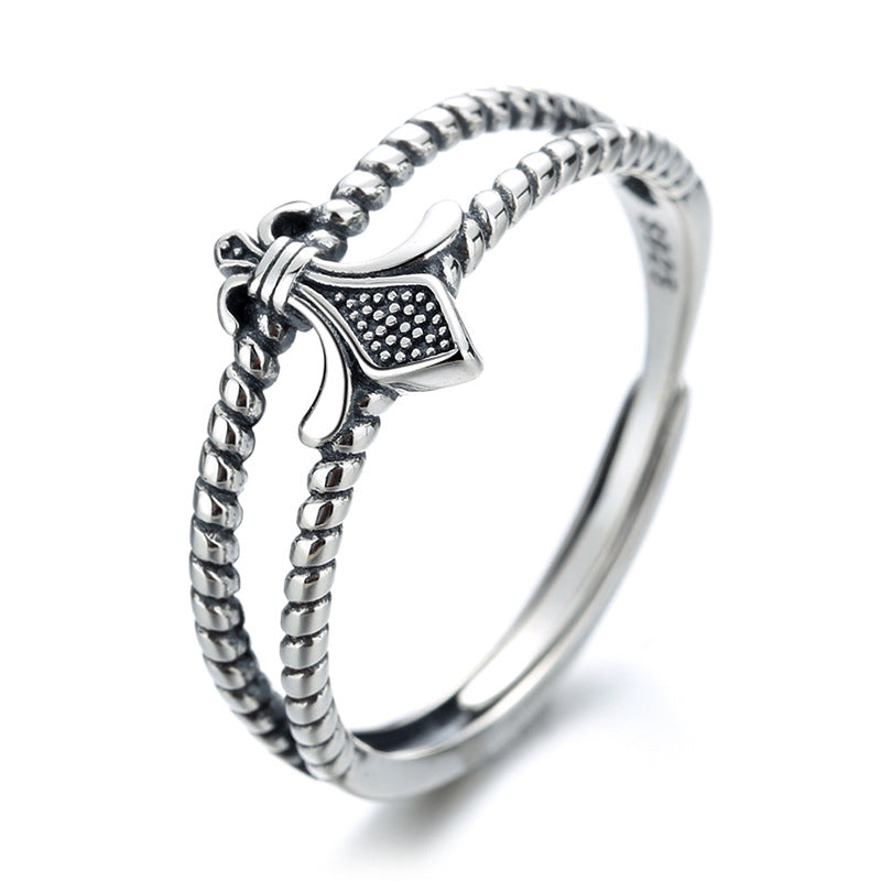 Vintage Hip Hop Cross Design Sterling Sliver Rings for Women