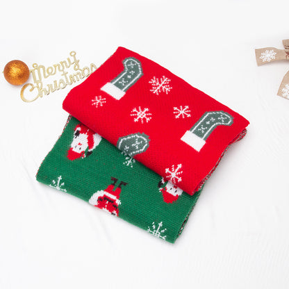 Merry Christmas Snow Boot Design Warm Scarfs