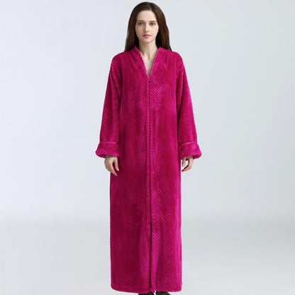 Winter Thick Zipper Fleece Sleepwear for Couple