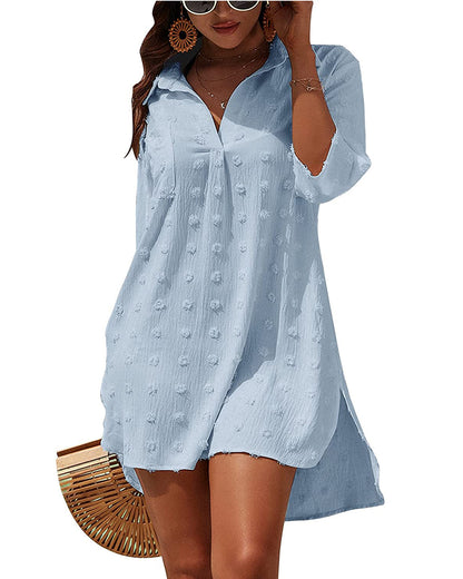 Summer Irregula Shirts Cover Ups Dresses