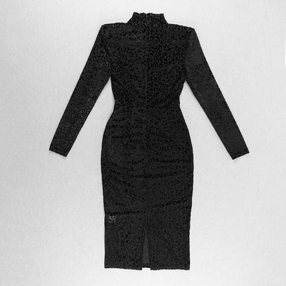 Vintage Leopard Purple Elastic Sexy Party Dresses