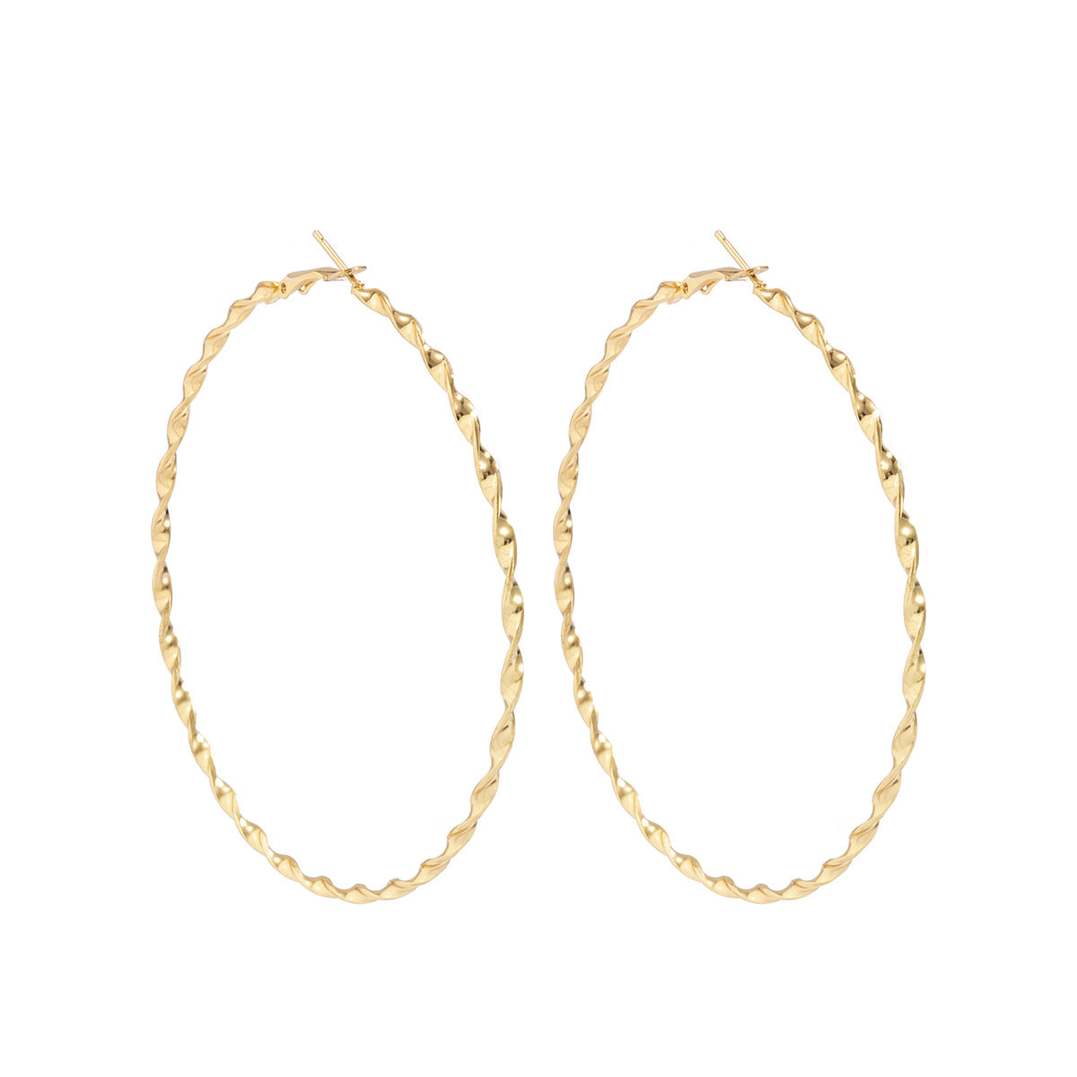Fashion Screw Thread Women Hoop Earrings