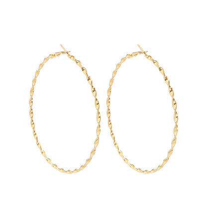 Fashion Screw Thread Women Hoop Earrings