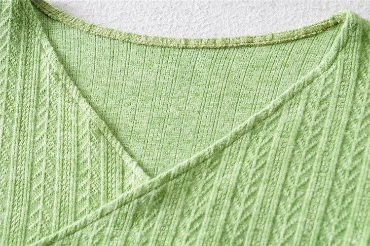 Sexy Designed Knitting Tops and High Waist Trumpet Pants