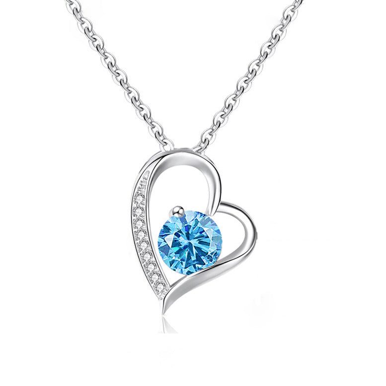 Fall In Love At First Sight Zircon Sterling Sliver Necklace