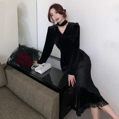 Luxury Velvet Long Mermaid Dresses for Party