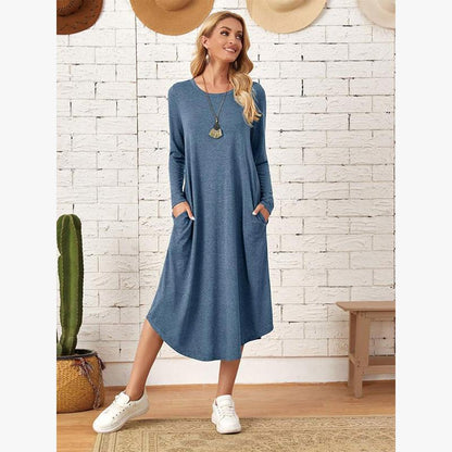 Casual Long Sleeves Midi Dresses for Women
